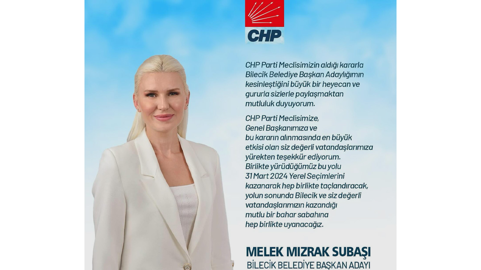 CHP Bilecik Belediye Başkan adayı Melek Mızrak Subaşı kimdir? 1