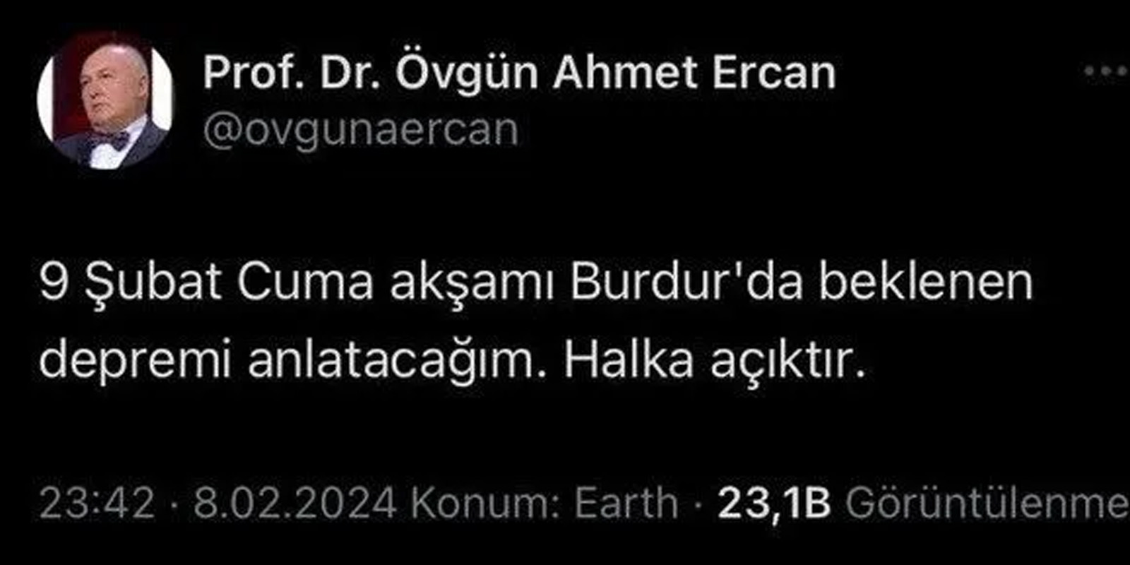 Prof. Dr. Övgün Ahmet Ercan'dan panik yaratan "9 Şubat depremi" açıklaması 1
