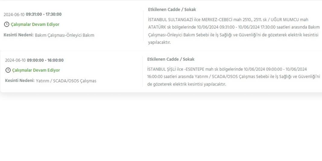 BEDAŞ: İstanbul'da 23 ilçede elektrikler kesilecek 18