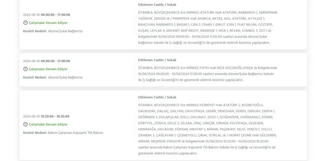 BEDAŞ: İstanbul'da 23 ilçede elektrikler kesilecek 7