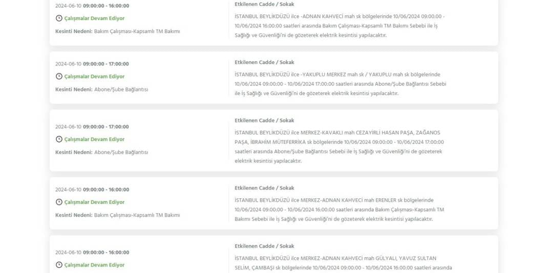 BEDAŞ: İstanbul'da 23 ilçede elektrikler kesilecek 6