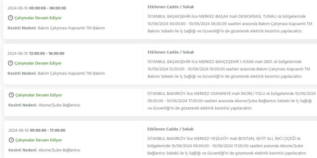 BEDAŞ: İstanbul'da 23 ilçede elektrikler kesilecek 3