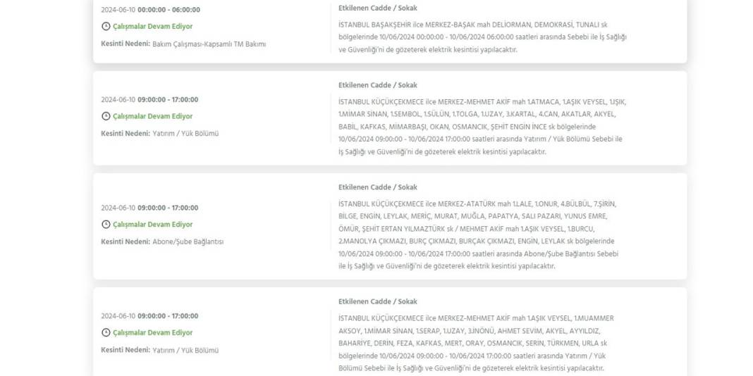 BEDAŞ: İstanbul'da 23 ilçede elektrikler kesilecek 14
