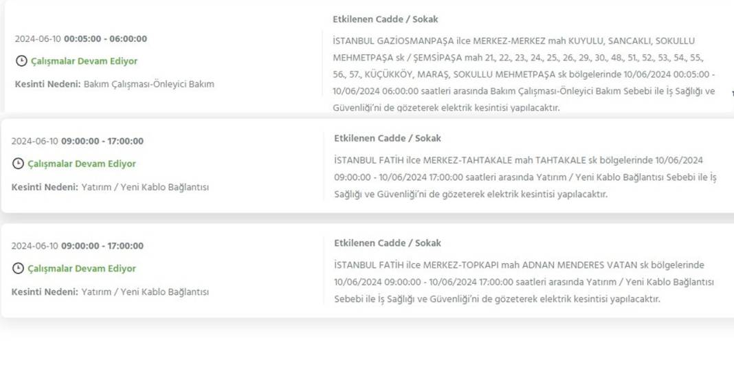 BEDAŞ: İstanbul'da 23 ilçede elektrikler kesilecek 12