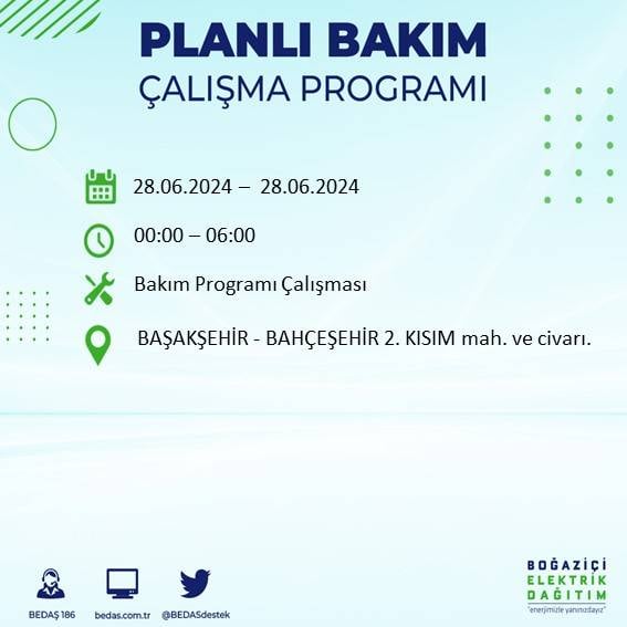 BEDAŞ açıkladı: Yarın İstanbul'da bu ilçelerde elektrik kesintisi yaşanacak 17