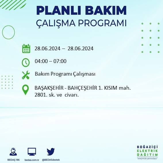 BEDAŞ açıkladı: Yarın İstanbul'da bu ilçelerde elektrik kesintisi yaşanacak 19