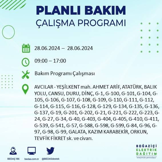 BEDAŞ açıkladı: Yarın İstanbul'da bu ilçelerde elektrik kesintisi yaşanacak 20