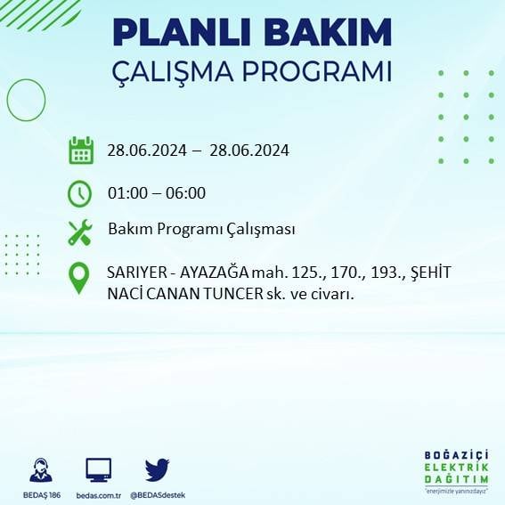 BEDAŞ açıkladı: Yarın İstanbul'da bu ilçelerde elektrik kesintisi yaşanacak 37