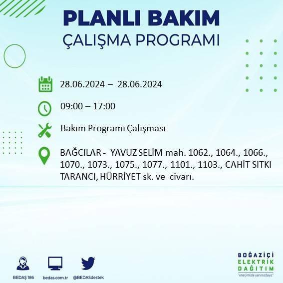 BEDAŞ açıkladı: Yarın İstanbul'da bu ilçelerde elektrik kesintisi yaşanacak 8