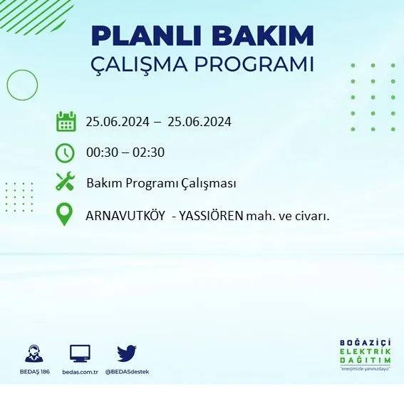 BEDAŞ duyurdu: İstanbul'da yarın elektrik kesintisi yaşanacak ilçeler 1