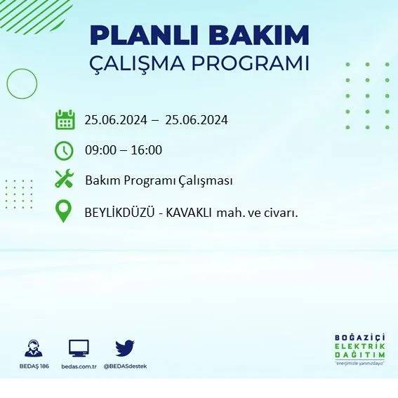 BEDAŞ duyurdu: İstanbul'da yarın elektrik kesintisi yaşanacak ilçeler 12