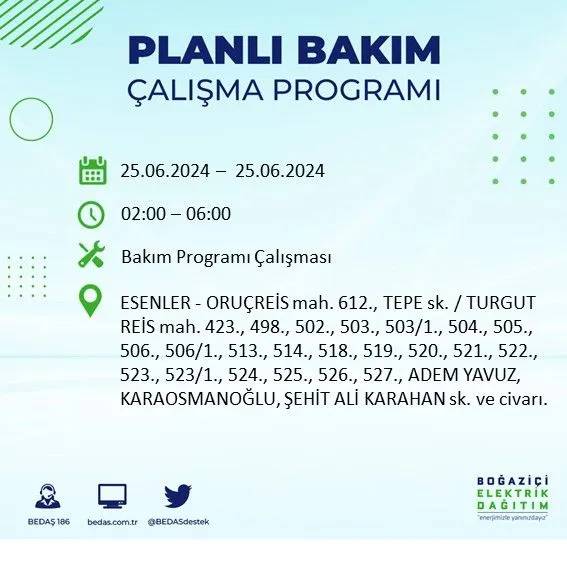 BEDAŞ duyurdu: İstanbul'da yarın elektrik kesintisi yaşanacak ilçeler 17