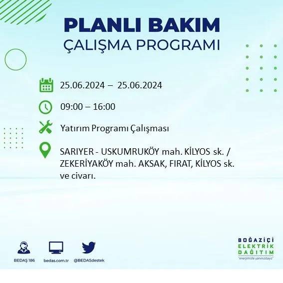 BEDAŞ duyurdu: İstanbul'da yarın elektrik kesintisi yaşanacak ilçeler 20