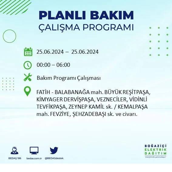 BEDAŞ duyurdu: İstanbul'da yarın elektrik kesintisi yaşanacak ilçeler 24