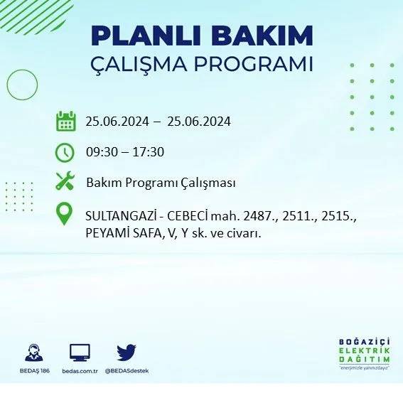 BEDAŞ duyurdu: İstanbul'da yarın elektrik kesintisi yaşanacak ilçeler 27