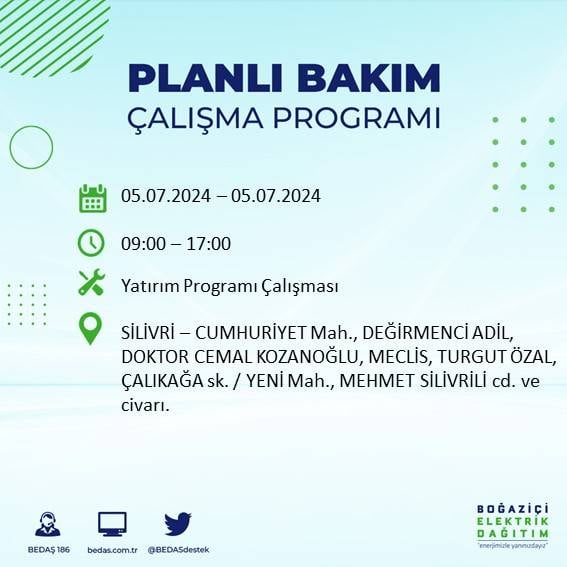 BEDAŞ açıkladı: İstanbul'da bugün elektrik kesintisi yaşanacak ilçeler 2