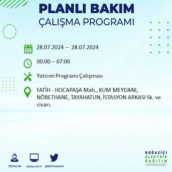 BEDAŞ açıkladı: İstanbul'da hangi ilçede, ne zaman elektrik kesintisi yaşanacak? 7