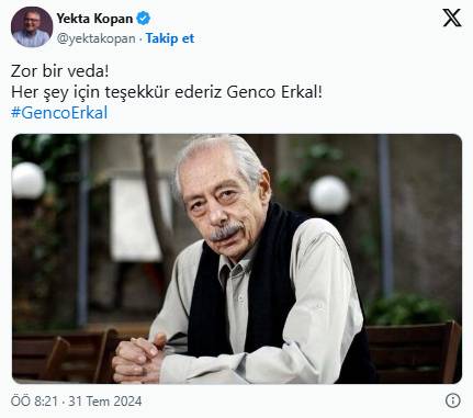 Genco Erkal hayatını kaybetti: Sanatçıya sosyal medyada böyle veda ettiler 7