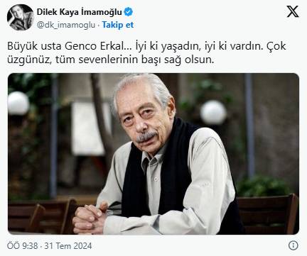 Genco Erkal hayatını kaybetti: Sanatçıya sosyal medyada böyle veda ettiler 9