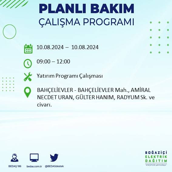 İstanbullular dikkat BEDAŞ açıkladı: Yarın bu ilçelerde elektrik kesintisi yaşanacak! 4