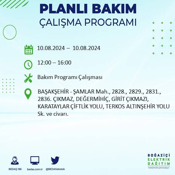 İstanbullular dikkat BEDAŞ açıkladı: Yarın bu ilçelerde elektrik kesintisi yaşanacak! 6