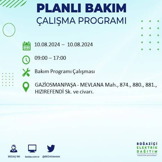 İstanbullular dikkat BEDAŞ açıkladı: Yarın bu ilçelerde elektrik kesintisi yaşanacak! 16