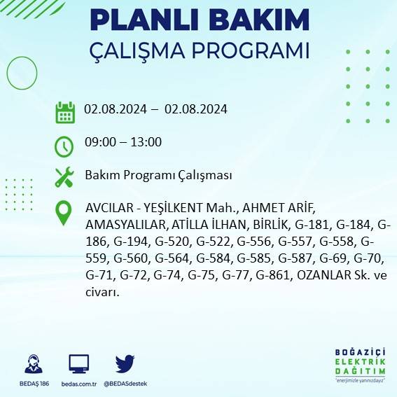 BEDAŞ açıkladı: İstanbul'da yarın elektrik kesintisi yaşanacak ilçeler 2