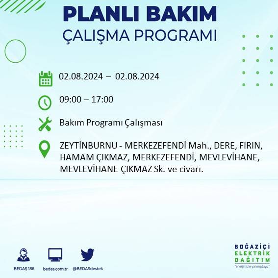 BEDAŞ açıkladı: İstanbul'da yarın elektrik kesintisi yaşanacak ilçeler 60