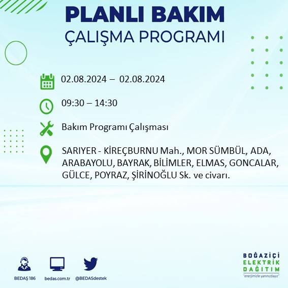 BEDAŞ açıkladı: İstanbul'da yarın elektrik kesintisi yaşanacak ilçeler 48