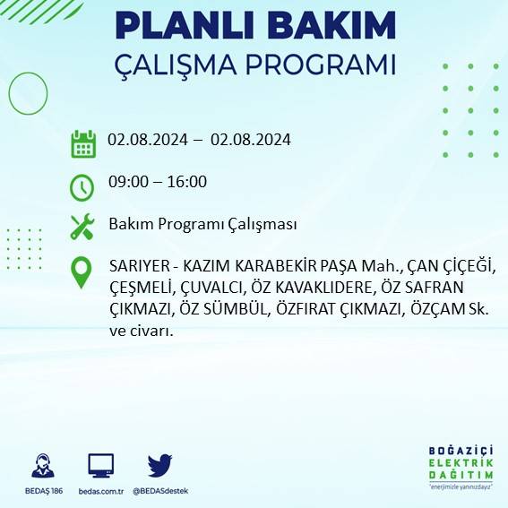 BEDAŞ açıkladı: İstanbul'da yarın elektrik kesintisi yaşanacak ilçeler 47