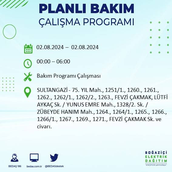 BEDAŞ açıkladı: İstanbul'da yarın elektrik kesintisi yaşanacak ilçeler 57