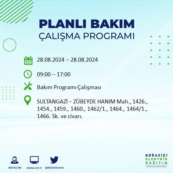 BEDAŞ açıkladı: İstanbul'da yarın elektrik kesintisi yaşanacak ilçeler 68