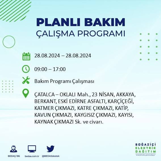 BEDAŞ açıkladı: İstanbul'da yarın elektrik kesintisi yaşanacak ilçeler 40