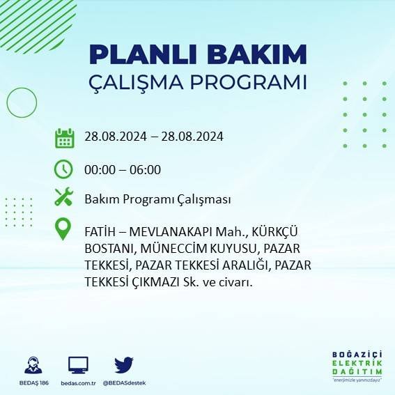 BEDAŞ açıkladı: İstanbul'da yarın elektrik kesintisi yaşanacak ilçeler 49