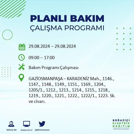 BEDAŞ açıkladı: İstanbul'da yarın elektrik kesintisi yaşanacak ilçeler 12