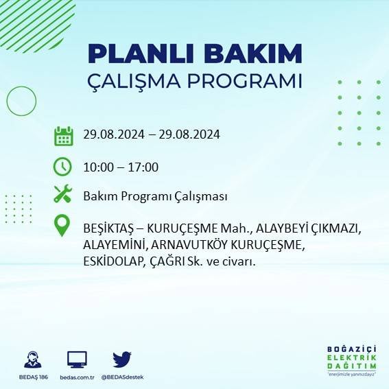 BEDAŞ açıkladı: İstanbul'da yarın elektrik kesintisi yaşanacak ilçeler 41