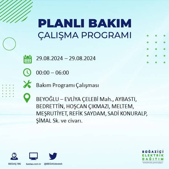 BEDAŞ açıkladı: İstanbul'da yarın elektrik kesintisi yaşanacak ilçeler 38