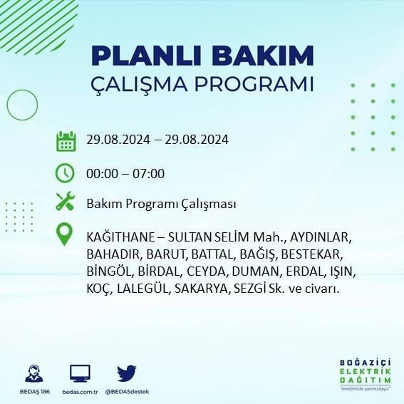 BEDAŞ açıkladı: İstanbul'da yarın elektrik kesintisi yaşanacak ilçeler 7