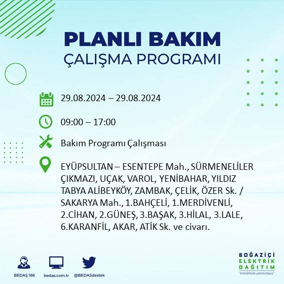 BEDAŞ açıkladı: İstanbul'da yarın elektrik kesintisi yaşanacak ilçeler 18