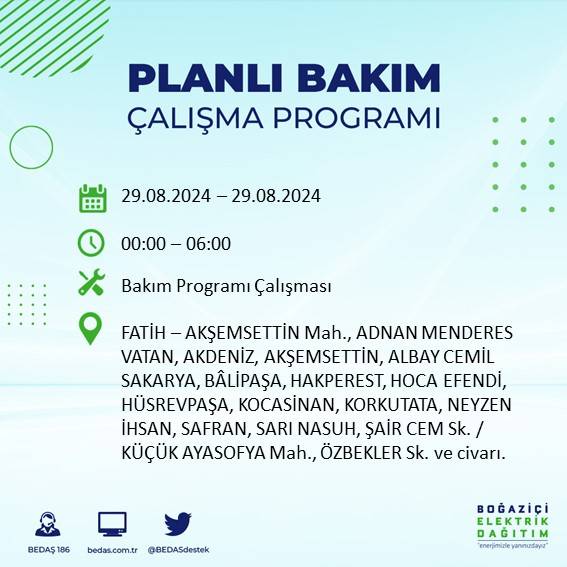 BEDAŞ açıkladı: İstanbul'da yarın elektrik kesintisi yaşanacak ilçeler 13