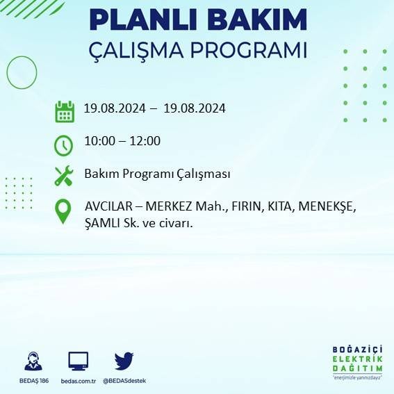 BEDAŞ açıkladı: İstanbul'da yarın elektrik kesintisi yaşanacak ilçeler 40