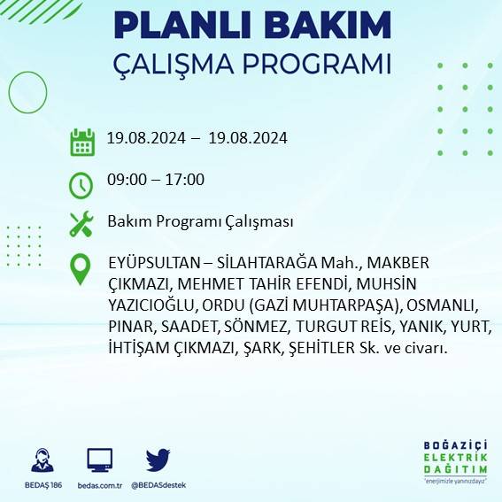 BEDAŞ açıkladı: İstanbul'da yarın elektrik kesintisi yaşanacak ilçeler 10