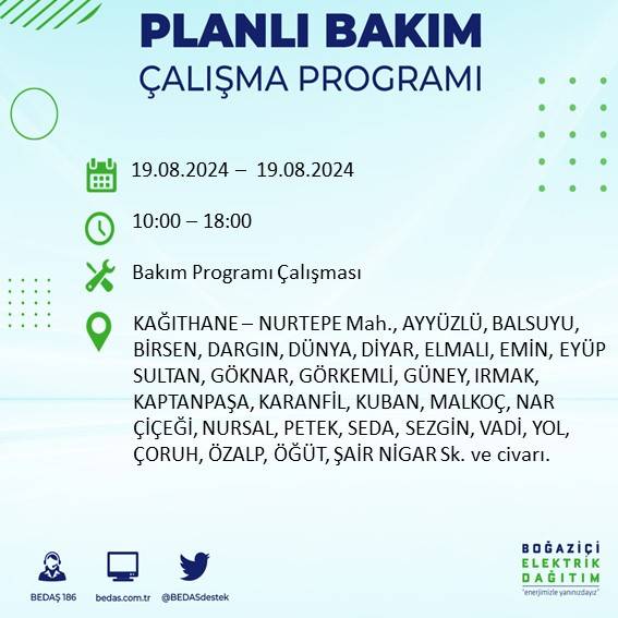 BEDAŞ açıkladı: İstanbul'da yarın elektrik kesintisi yaşanacak ilçeler 8