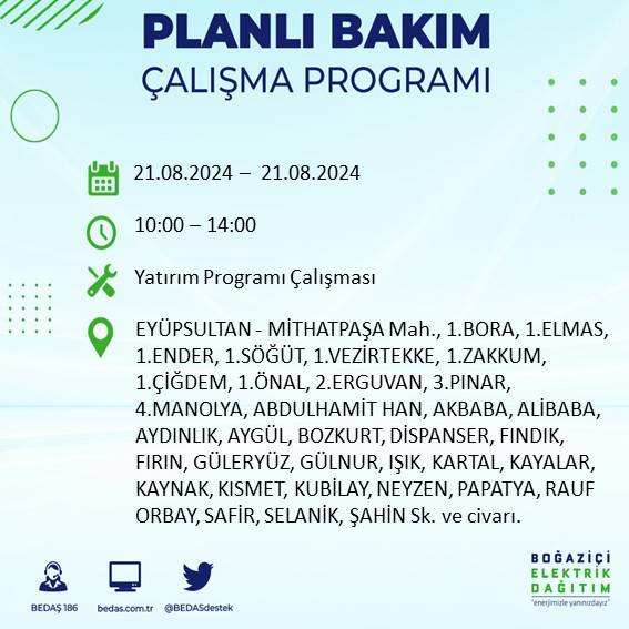 BEDAŞ açıkladı: İstanbul'da elektrik kesintisi yaşayacak ilçeler 23