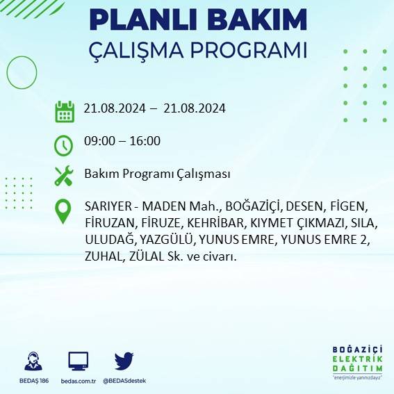 BEDAŞ açıkladı: İstanbul'da elektrik kesintisi yaşayacak ilçeler 37