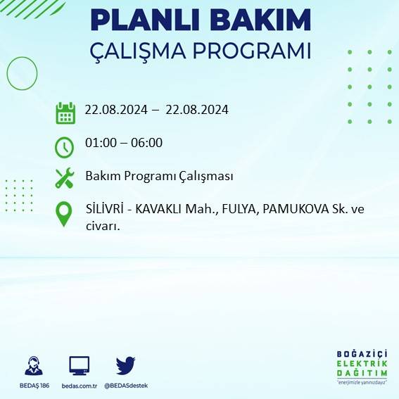 BEDAŞ paylaştı: İstanbul'da yarın elektrik kesintisi yaşanacak ilçeler 45