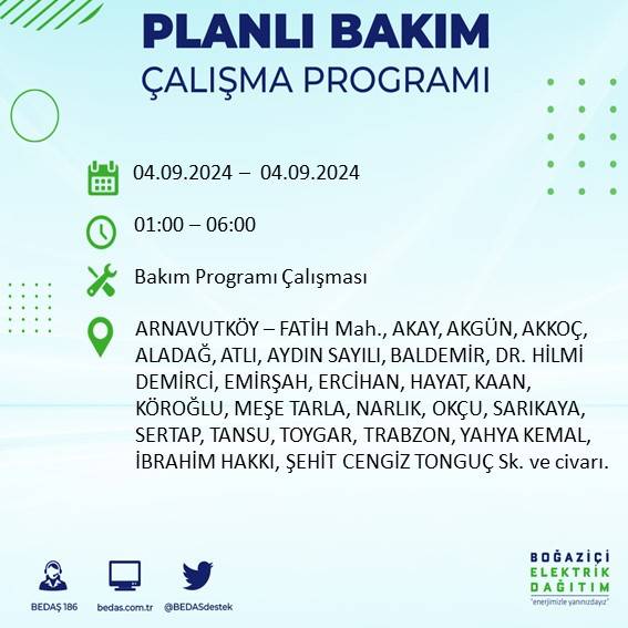 BEDAŞ açıkladı: İstanbul'da yarın elektrik kesintisi yaşanacak ilçeler 3