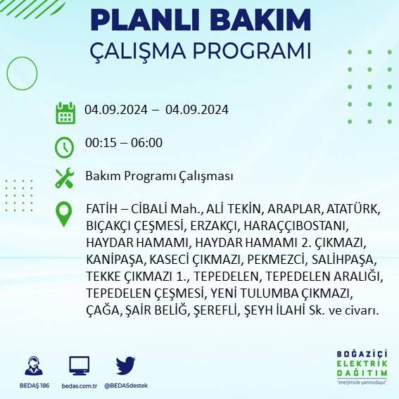 BEDAŞ açıkladı: İstanbul'da yarın elektrik kesintisi yaşanacak ilçeler 17