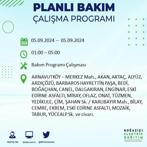 İstanbul'da elektrik kesintisi olan ilçeler açıklandı 42