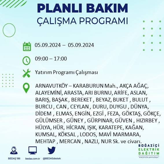 İstanbul'da elektrik kesintisi olan ilçeler açıklandı 39